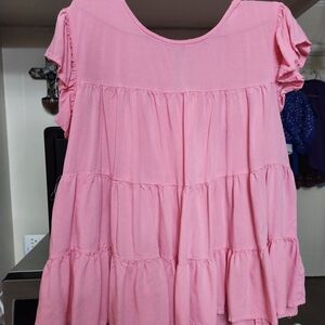 Charming Pink Ruffled Kids Blouse
